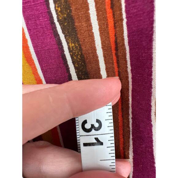 Y2K Vintage Pants Womens Large Purple Linen Striped Wide Leg High Rise Yellow - Picture 7 of 9